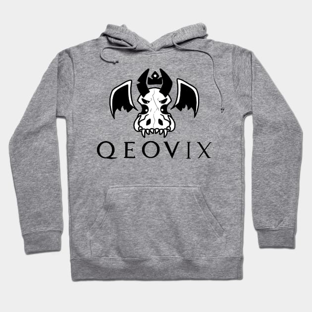 Qeovix logo White Hoodie by PurplefloofStore